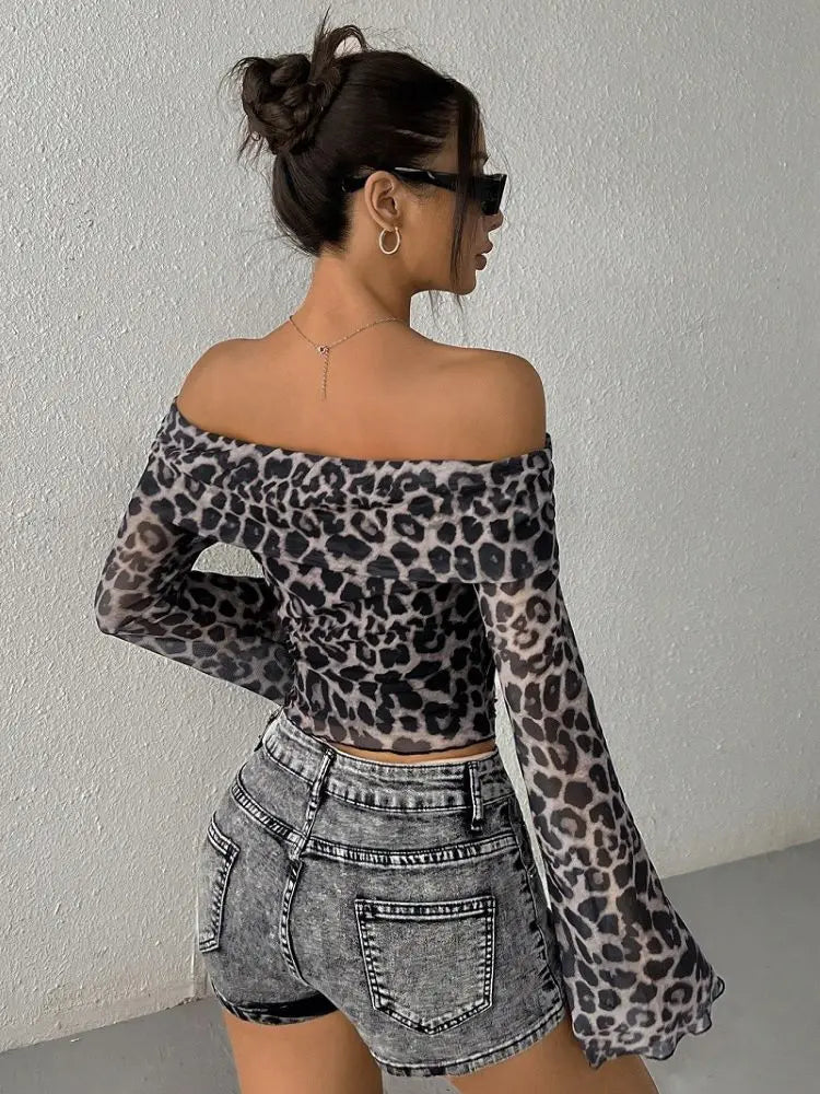 Leopard Print Off The Shoulder