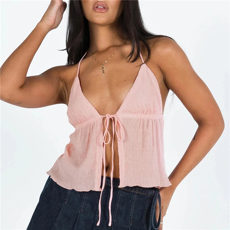 Bowknot Tie-Up Cami Top