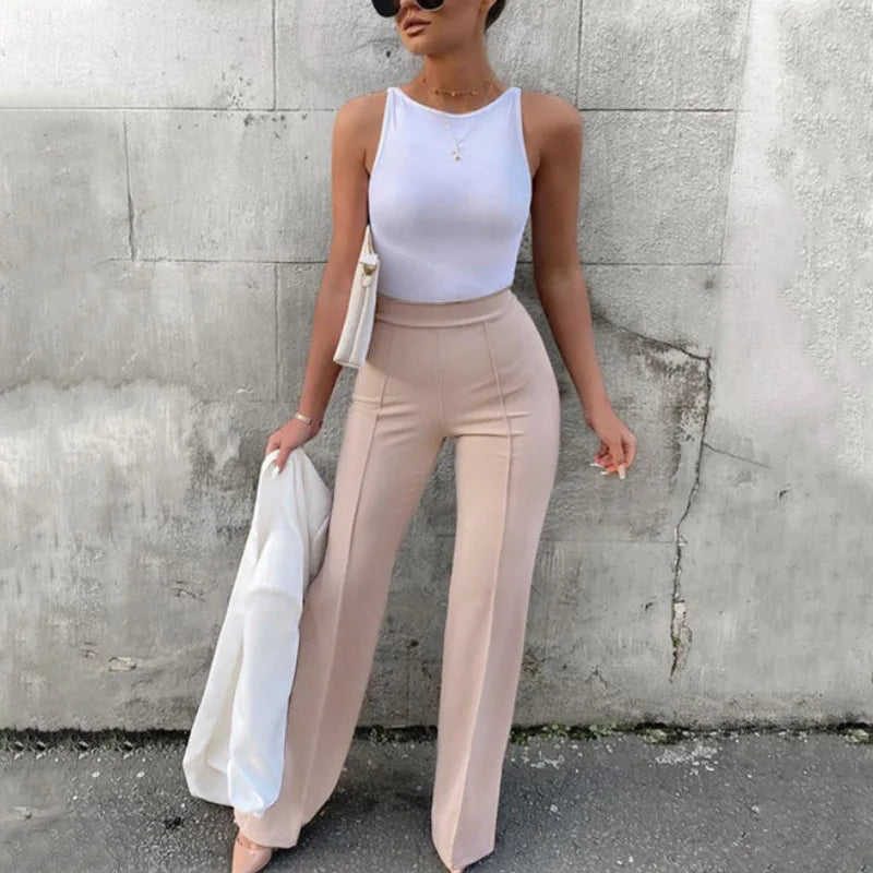 Chic Slim Bell-Bottom Trousers