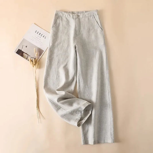 Breezy Linen High-Waist Wide Leg Pants